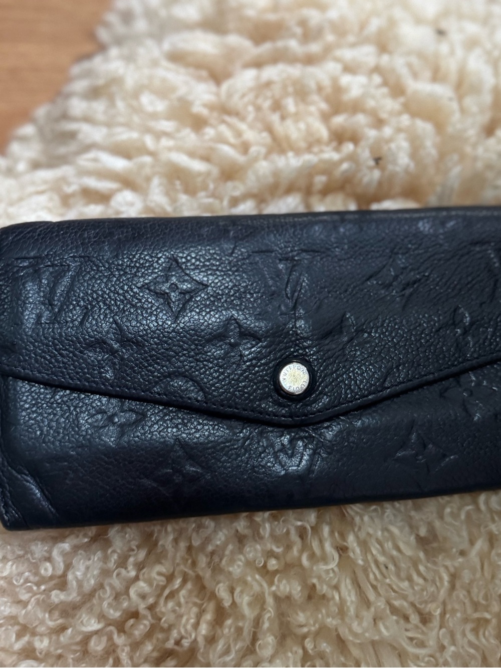 Louis Vuitton Black Embossed Monogram Envelope Wallet